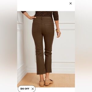 Talbots Demi Boot Crop jeans, brown wax, 8, NWT